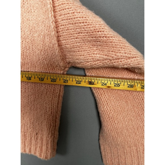 Anthropologie Cropped Chunky Knit Sweater – Size XS Peach / Blush Pink - Picture 6 of 8